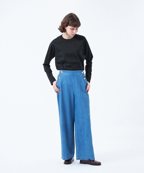 MACKINTOSH PHILOSOPHY(マッキントッシュ フィロソフィー)の「ラウンドヘムロンT(Tシャツ/カットソー・レディース・ブラック/オフホワイト・38)」の3枚目の写真
