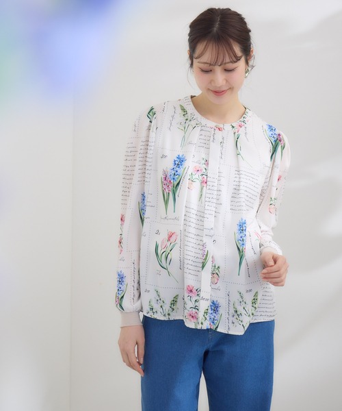 KATHARINE ROSS(キャサリンロス)の「【KATHARINE ROSS】 KITTE PRINT -切手プリント- ブラウス(シャツ/ブラウス・レディース・アイボリー/ライトブルー・MEDIUM)」の11枚目の写真