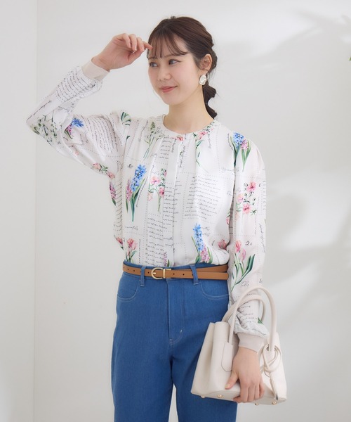 KATHARINE ROSS(キャサリンロス)の「【KATHARINE ROSS】 KITTE PRINT -切手プリント- ブラウス(シャツ/ブラウス・レディース・アイボリー/ライトブルー・MEDIUM)」の9枚目の写真