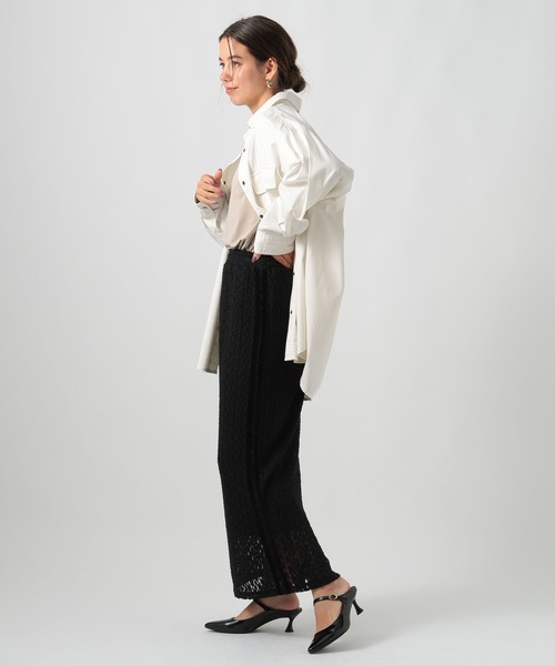 BAYFLOW（ベイフロー）の「[一枚でもレイヤードでも◎]レースナロースカート（スカート・レディース・ブラック/アイボリー・FREE）」の22枚目の写真