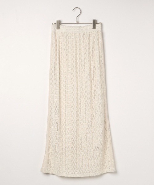 BAYFLOW（ベイフロー）の「[一枚でもレイヤードでも◎]レースナロースカート（スカート・レディース・ブラック/アイボリー・FREE）」の5枚目の写真