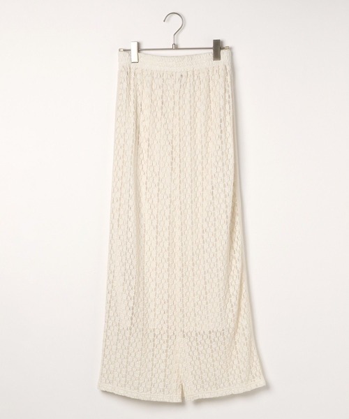 BAYFLOW（ベイフロー）の「[一枚でもレイヤードでも◎]レースナロースカート（スカート・レディース・ブラック/アイボリー・FREE）」の6枚目の写真