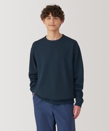 紳士 UVカット乾きやすいワッフルクルーネック長袖Tシャツ