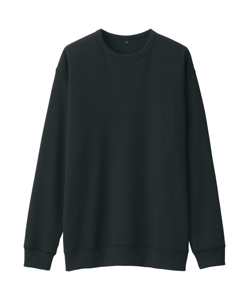 無印良品(ムジルシリョウヒン)の「紳士 UVカット乾きやすいワッフルクルーネック長袖Tシャツ(Tシャツ/カットソー・メンズ・オフホワイト/サンドベージュ/ブラック/ダークネイビー/カーキ系・S/M/L/XL)」の22枚目の写真
