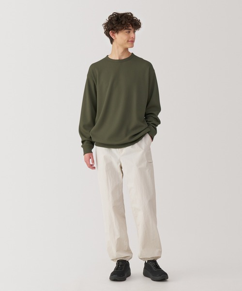 無印良品(ムジルシリョウヒン)の「紳士 UVカット乾きやすいワッフルクルーネック長袖Tシャツ(Tシャツ/カットソー・メンズ・オフホワイト/サンドベージュ/ブラック/ダークネイビー/カーキ系・S/M/L/XL)」の20枚目の写真