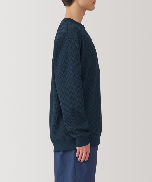 無印良品(ムジルシリョウヒン)の「紳士 UVカット乾きやすいワッフルクルーネック長袖Tシャツ(Tシャツ/カットソー・メンズ・オフホワイト/サンドベージュ/ブラック/ダークネイビー/カーキ系・S/M/L/XL)」の12枚目の写真