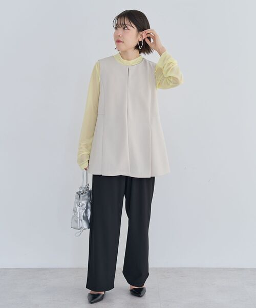 Green Parks(グリーンパークス)の「きれいシルエットジレ(ベスト・レディース・ダークネイビー/ホワイト系その他2/ブラック・FREE)」の5枚目の写真