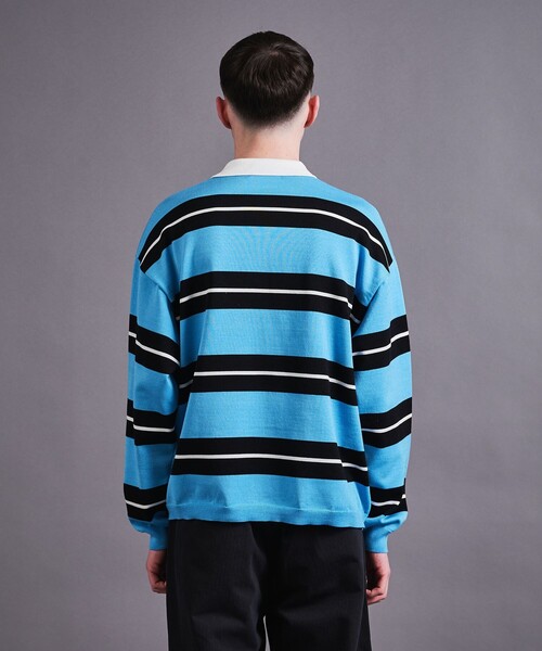 MONKEY TIME(モンキータイム)の「シルケット USAコットン ラグビーシャツ(スウェット・メンズ・コバルトブルー/パープル・S/M/L/XL)」の9枚目の写真