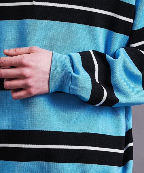 MONKEY TIME(モンキータイム)の「シルケット USAコットン ラグビーシャツ(スウェット・メンズ・コバルトブルー/パープル・S/M/L/XL)」の11枚目の写真