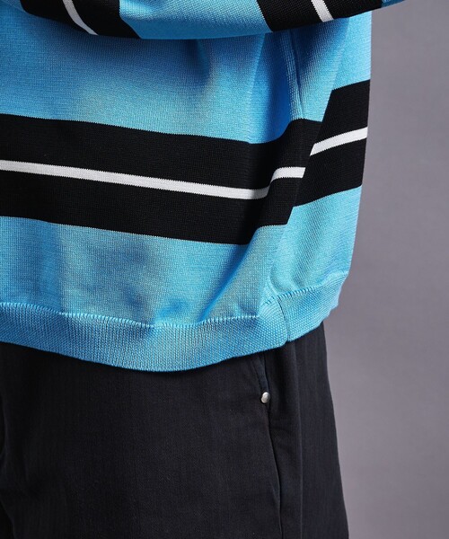 MONKEY TIME(モンキータイム)の「シルケット USAコットン ラグビーシャツ(スウェット・メンズ・コバルトブルー/パープル・S/M/L/XL)」の12枚目の写真