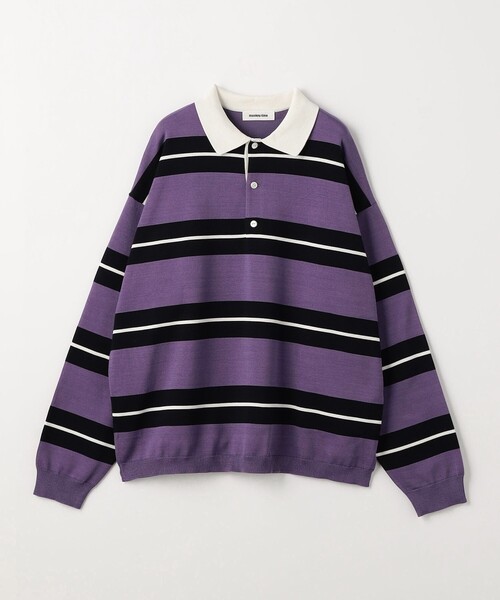 MONKEY TIME(モンキータイム)の「シルケット USAコットン ラグビーシャツ(スウェット・メンズ・コバルトブルー/パープル・S/M/L/XL)」の13枚目の写真