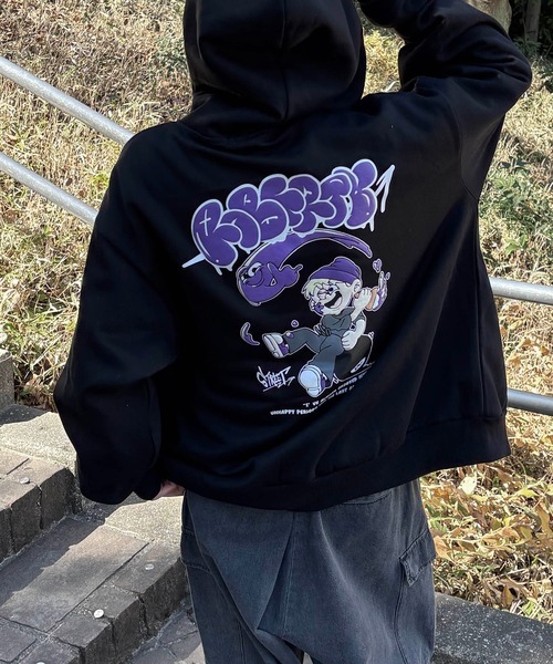 【新品未使用】銀杏BOYZ ジップアップパーカー LLサイズ　ブラック セール】TEDDY ankoROCK ジップアップパーカー -オーバーサイズ
