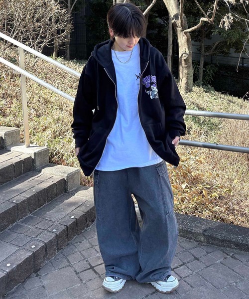 25SS ポップイラスト 発泡バックプリント ビッグシルエット
