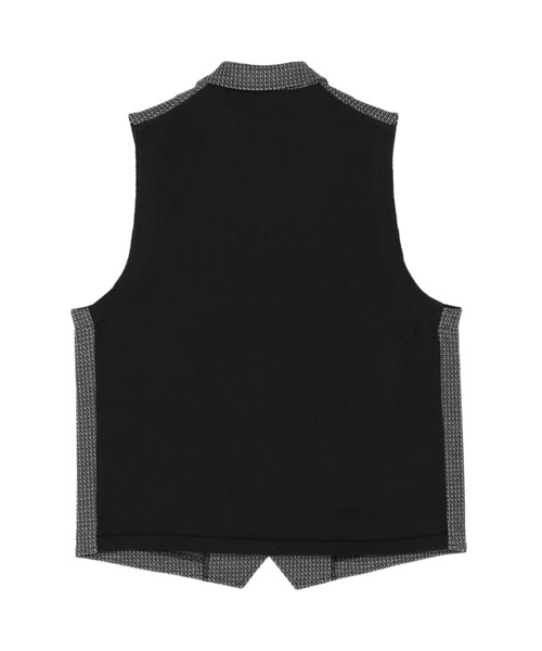 BRICK HOUSE by TOKYO SHIRT(ブリックハウス)の「前身カットラペルニットジレ 幾何学模様(ベスト・メンズ・ブラック/ブルー・LL/M/L/XL)」の4枚目の写真