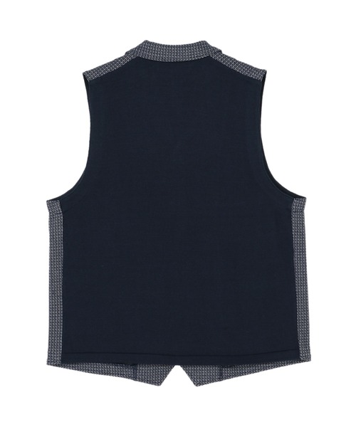 BRICK HOUSE by TOKYO SHIRT(ブリックハウス)の「前身カットラペルニットジレ 幾何学模様(ベスト・メンズ・ブラック/ブルー・LL/M/L/XL)」の9枚目の写真