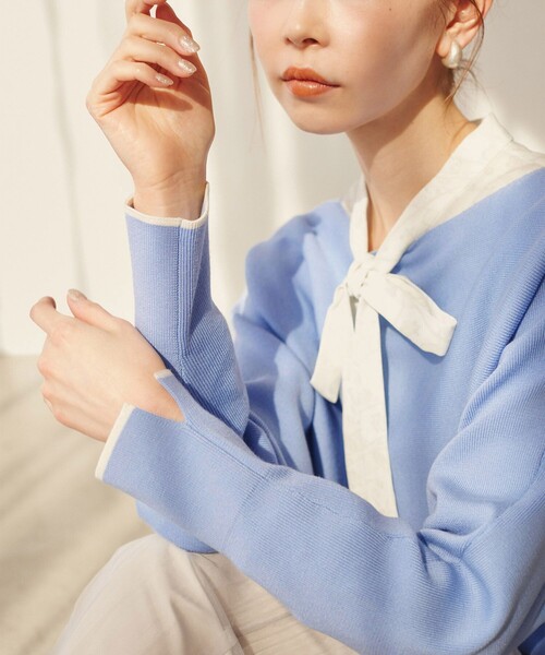 ROPE' PICNIC（ロペピクニック）の「【YOKU MOKU/ヨックモック×ROPE' PICNIC】ビスキュイニット（ニット/セーター・レディース・ベージュ系その他3/ブルー系その他4・38）」の15枚目の写真