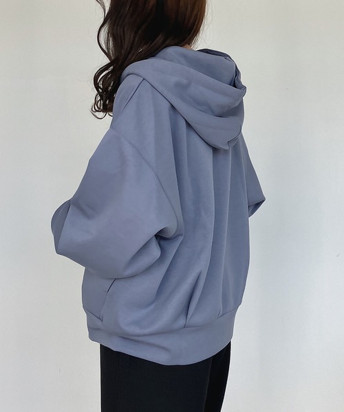 AS KNOW AS plus(アズノゥアズプラス)の「●ダンボールジップパーカー(パーカー・レディース・チャコールグレー/オフホワイト/ブルー/オートミール/杢グレー・FREE)」の11枚目の写真