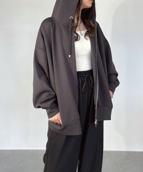 AS KNOW AS plus(アズノゥアズプラス)の「●ダンボールジップパーカー(パーカー・レディース・チャコールグレー/オフホワイト/ブルー/オートミール/杢グレー・FREE)」の16枚目の写真