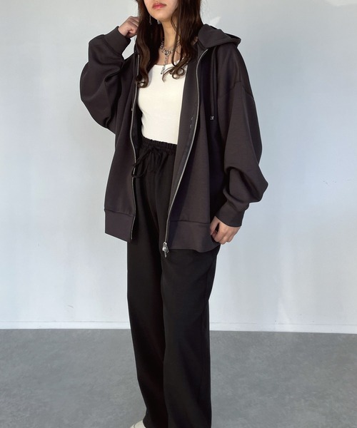 AS KNOW AS plus(アズノゥアズプラス)の「●ダンボールジップパーカー(パーカー・レディース・チャコールグレー/オフホワイト/ブルー/オートミール/杢グレー・FREE)」の18枚目の写真