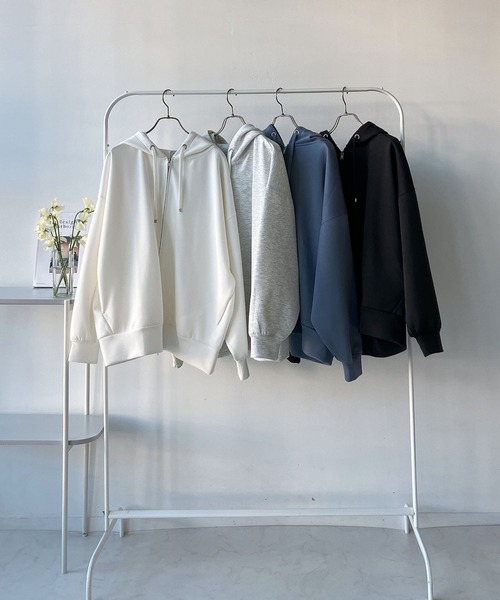 AS KNOW AS plus(アズノゥアズプラス)の「●ダンボールジップパーカー(パーカー・レディース・チャコールグレー/オフホワイト/ブルー/オートミール/杢グレー・FREE)」の21枚目の写真