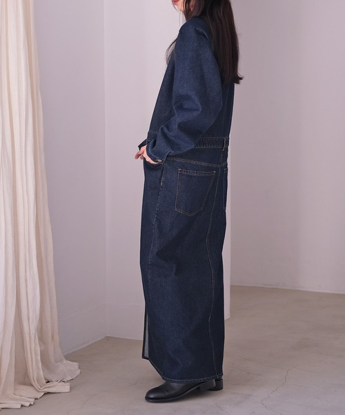 AKTE（アクテ）の「Vネックデニムドレス（ワンピース・レディース・ライトブルー/インディゴブルー・1/2/2T）」の18枚目の写真