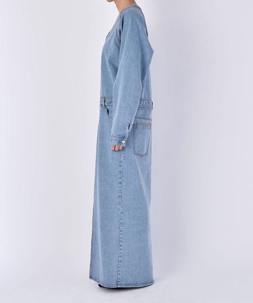 Vネックデニムドレス（ワンピース）｜AKTE（アクテ）のファッション