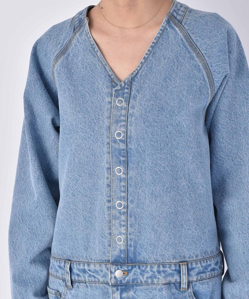 Vネックデニムドレス（ワンピース）｜AKTE（アクテ）のファッション