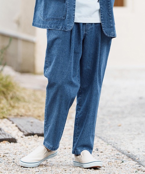 CAMBIO(カンビオ)の「mp13287-テーパードデニムパンツ(デニムパンツ・メンズ・インディゴブルー/ブルー・S/M/L)」の1枚目の写真