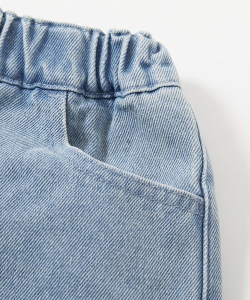 デニムショートパンツ ダークブルー ロゴ刺繍付き デニムショートパンツ - ダークデニムブルー - Kids | H&M JP