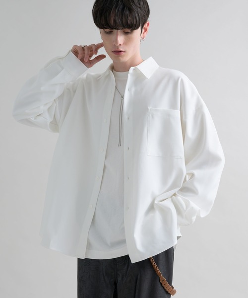 epnok(エプノック)の「ルーズベーシックレギュラーカラーシャツ(シャツ/ブラウス・メンズ・ブラック系1/グレー系1/グレー系2/ブラック/オフホワイト/チャコールグレー・SMALL/MEDIUM/LARGE)」の2枚目の写真