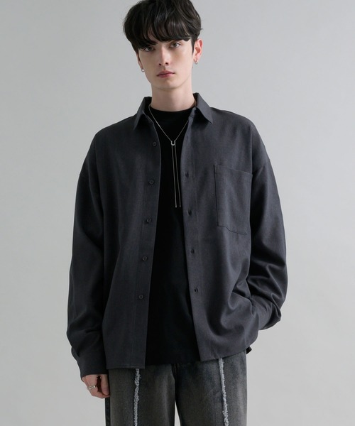 epnok(エプノック)の「ルーズベーシックレギュラーカラーシャツ(シャツ/ブラウス・メンズ・ブラック系1/グレー系1/グレー系2/ブラック/オフホワイト/チャコールグレー・SMALL/MEDIUM/LARGE)」の5枚目の写真