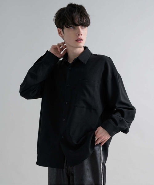 epnok(エプノック)の「ルーズベーシックレギュラーカラーシャツ(シャツ/ブラウス・メンズ・ブラック系1/グレー系1/グレー系2/ブラック/オフホワイト/チャコールグレー・SMALL/MEDIUM/LARGE)」の3枚目の写真