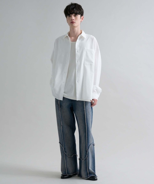 epnok(エプノック)の「ルーズベーシックレギュラーカラーシャツ(シャツ/ブラウス・メンズ・ブラック系1/グレー系1/グレー系2/ブラック/オフホワイト/チャコールグレー・SMALL/MEDIUM/LARGE)」の11枚目の写真