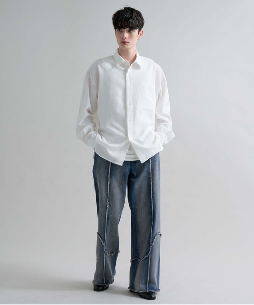 epnok(エプノック)の「ルーズベーシックレギュラーカラーシャツ(シャツ/ブラウス・メンズ・ブラック系1/グレー系1/グレー系2/ブラック/オフホワイト/チャコールグレー・SMALL/MEDIUM/LARGE)」の12枚目の写真