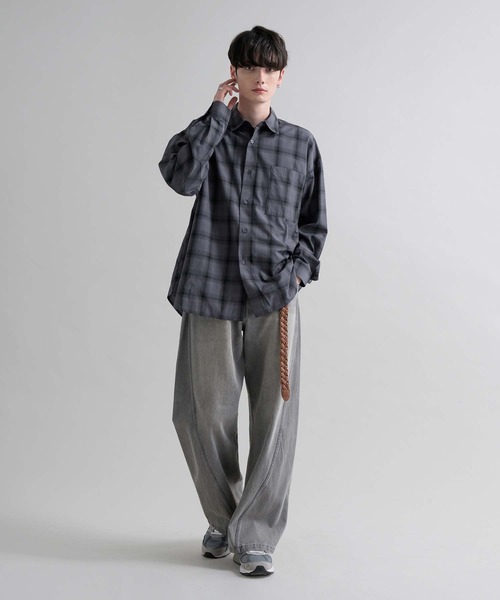 epnok(エプノック)の「ルーズベーシックレギュラーカラーシャツ(シャツ/ブラウス・メンズ・ブラック系1/グレー系1/グレー系2/ブラック/オフホワイト/チャコールグレー・SMALL/MEDIUM/LARGE)」の13枚目の写真