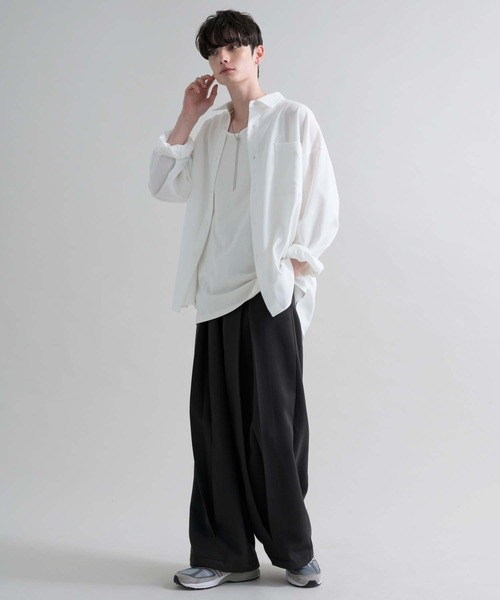 epnok(エプノック)の「ルーズベーシックレギュラーカラーシャツ(シャツ/ブラウス・メンズ・ブラック系1/グレー系1/グレー系2/ブラック/オフホワイト/チャコールグレー・SMALL/MEDIUM/LARGE)」の13枚目の写真