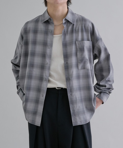 epnok(エプノック)の「ルーズベーシックレギュラーカラーシャツ(シャツ/ブラウス・メンズ・ブラック系1/グレー系1/グレー系2/ブラック/オフホワイト/チャコールグレー・SMALL/MEDIUM/LARGE)」の19枚目の写真
