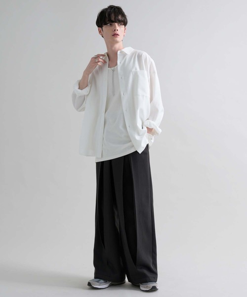 epnok(エプノック)の「ルーズベーシックレギュラーカラーシャツ(シャツ/ブラウス・メンズ・ブラック系1/グレー系1/グレー系2/ブラック/オフホワイト/チャコールグレー・SMALL/MEDIUM/LARGE)」の15枚目の写真