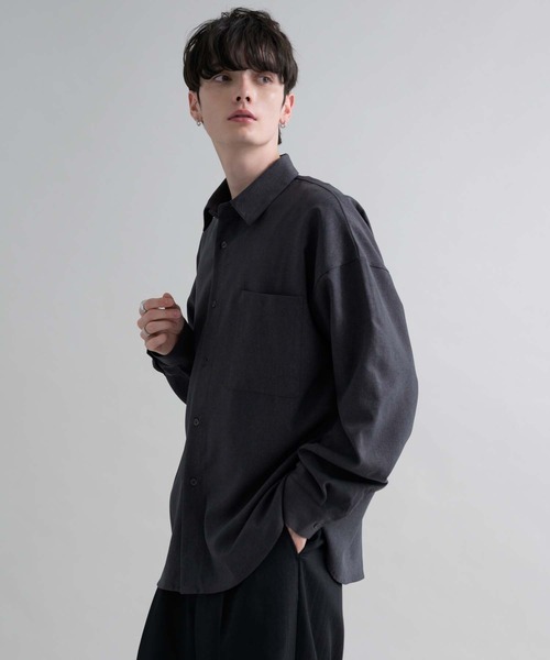 epnok(エプノック)の「ルーズベーシックレギュラーカラーシャツ(シャツ/ブラウス・メンズ・ブラック系1/グレー系1/グレー系2/ブラック/オフホワイト/チャコールグレー・SMALL/MEDIUM/LARGE)」の18枚目の写真