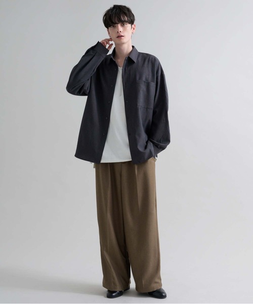 epnok(エプノック)の「ルーズベーシックレギュラーカラーシャツ(シャツ/ブラウス・メンズ・ブラック系1/グレー系1/グレー系2/ブラック/オフホワイト/チャコールグレー・SMALL/MEDIUM/LARGE)」の21枚目の写真