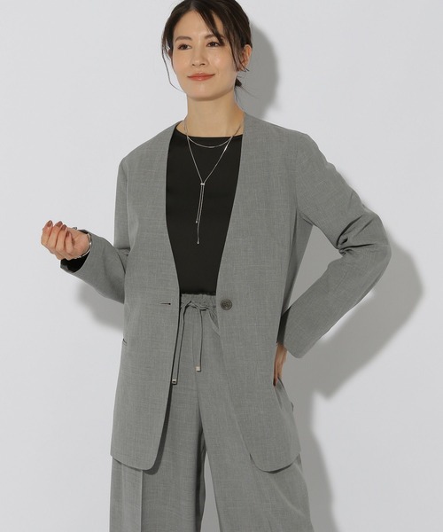 セール】映えラクノーカラージャケット/292398（ノーカラージャケット