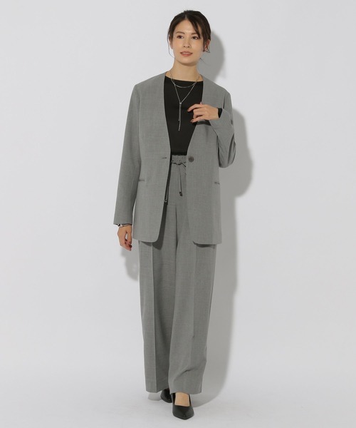 Elura(エルーラ)の「映えラクノーカラージャケット/292398(ノーカラージャケット・レディース・ネイビー/ライトグレー・LARGE/MEDIUM)」の18枚目の写真