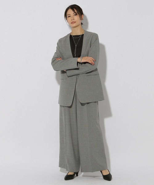 Drauer ノーカラージャケット グレー 36 Drauer ノーカラージャケット