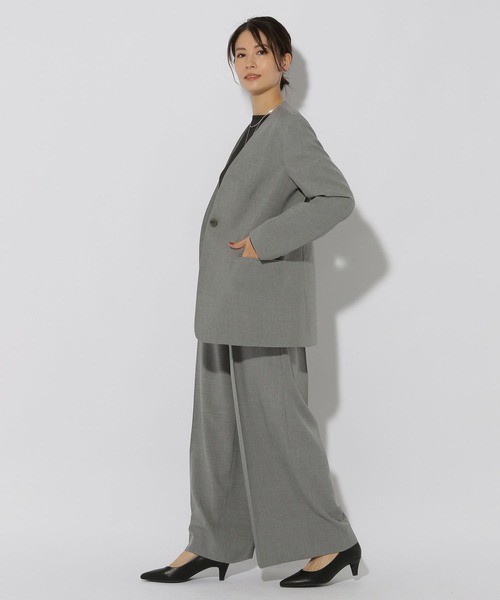 Elura(エルーラ)の「映えラクノーカラージャケット/292398(ノーカラージャケット・レディース・ネイビー/ライトグレー・LARGE/MEDIUM)」の16枚目の写真