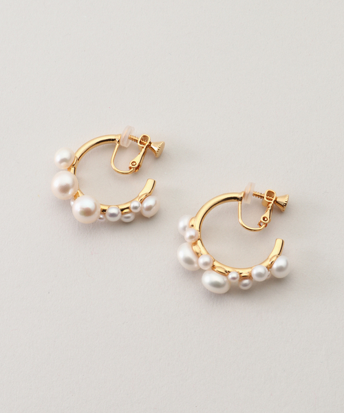 STELLAR HOLLYWOOD/ステラハリウッド】バブルパールフープイヤリング