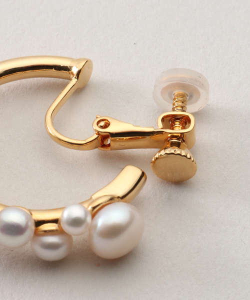 STELLAR HOLLYWOOD/ステラハリウッド】バブルパールフープイヤリング