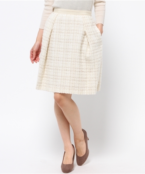 La TOTALITE（ラトータリテ）の「ラメチェックMIXツィードスカート◆（スカート・レディース・サックスブルー/アイボリー・36/38/40）」の2枚目の写真