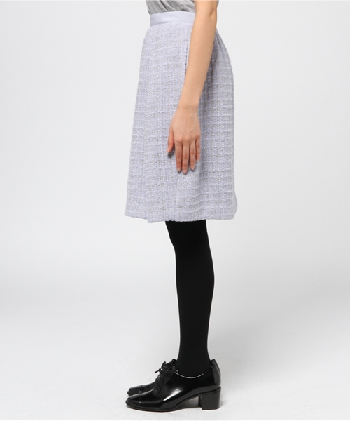 La TOTALITE（ラトータリテ）の「ラメチェックMIXツィードスカート◆（スカート・レディース・サックスブルー/アイボリー・36/38/40）」の4枚目の写真
