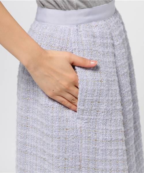 La TOTALITE（ラトータリテ）の「ラメチェックMIXツィードスカート◆（スカート・レディース・サックスブルー/アイボリー・36/38/40）」の8枚目の写真