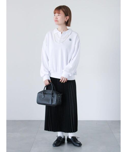 Lugnoncure(ルノンキュール)の「ポロ裏毛プルオーバー《2025spring catalog item》(Tシャツ/カットソー・レディース・イエロー/ネイビー/ホワイト・F)」の12枚目の写真